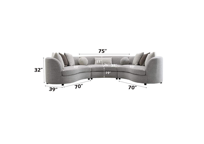 LV02541 Ivria Sectional Sofa with 9 Pillows