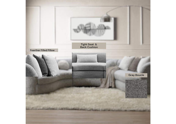 LV02541 Ivria Sectional Sofa with 9 Pillows