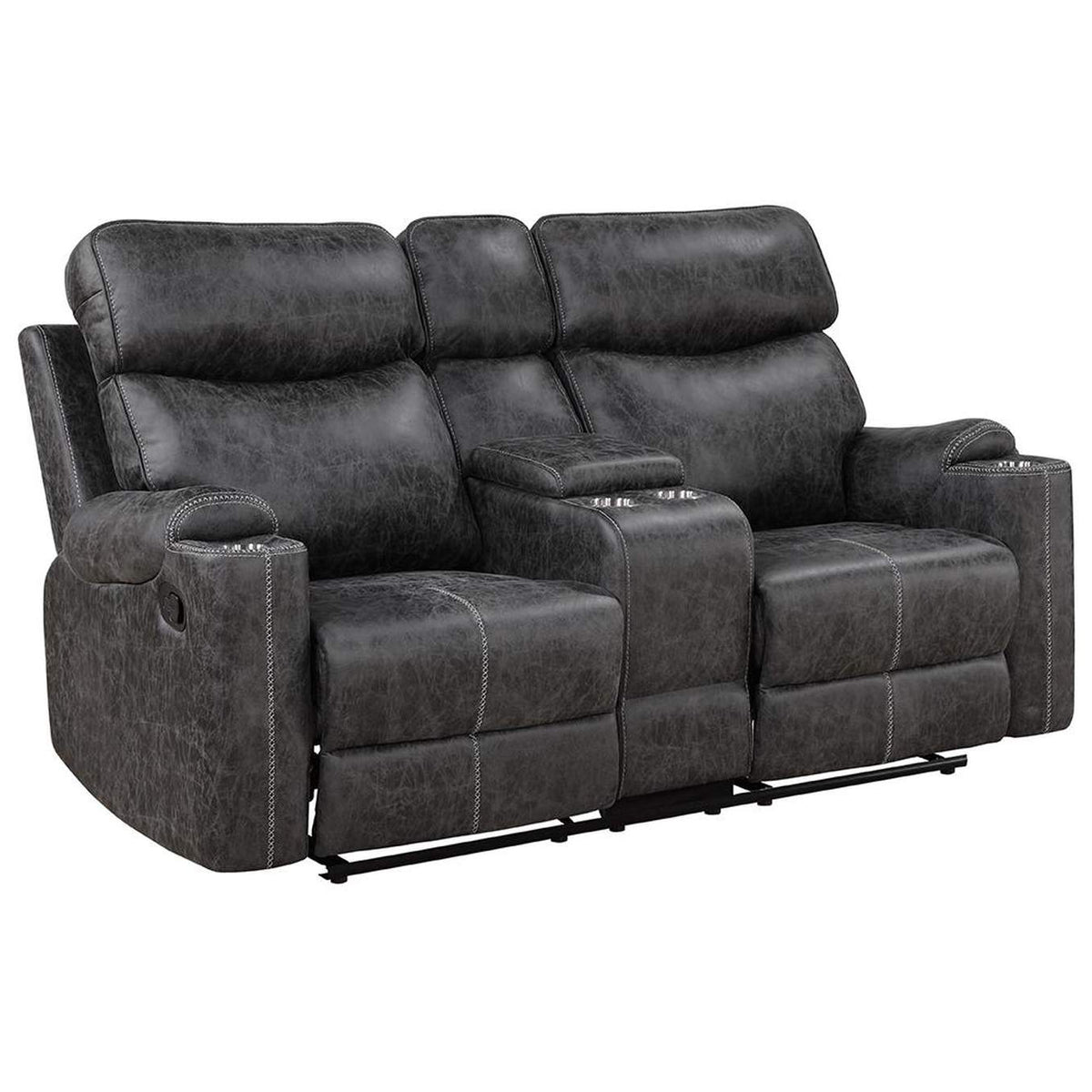LV02571 Hirah Motion Loveseat with Console and USB Port