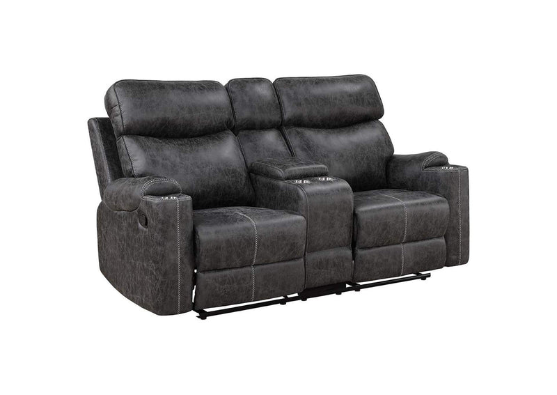LV02571 Hirah Motion Loveseat with Console and USB Port