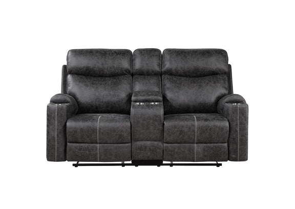 LV02571 Hirah Motion Loveseat with Console and USB Port