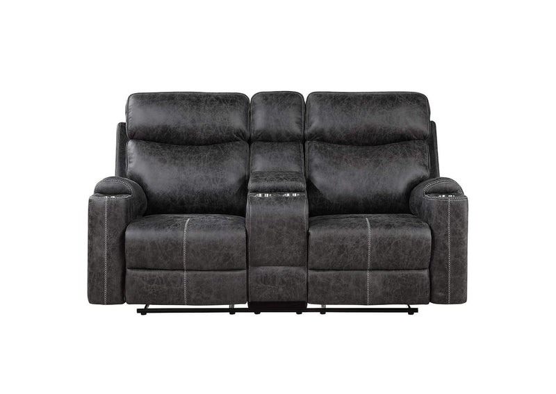 LV02571 Hirah Motion Loveseat with Console and USB Port