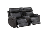 LV02571 Hirah Motion Loveseat with Console and USB Port