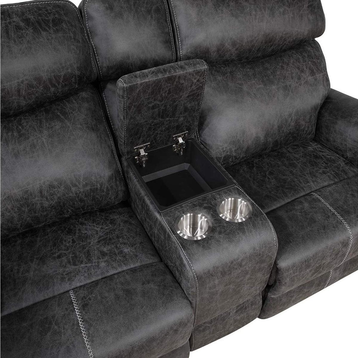 LV02571 Hirah Motion Loveseat with Console and USB Port