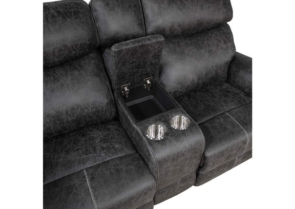 LV02571 Hirah Motion Loveseat with Console and USB Port