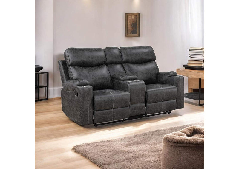 LV02571 Hirah Motion Loveseat with Console and USB Port