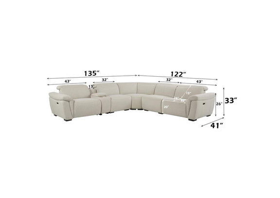 LV02680 Dayana Power Motion Sectional Sofa