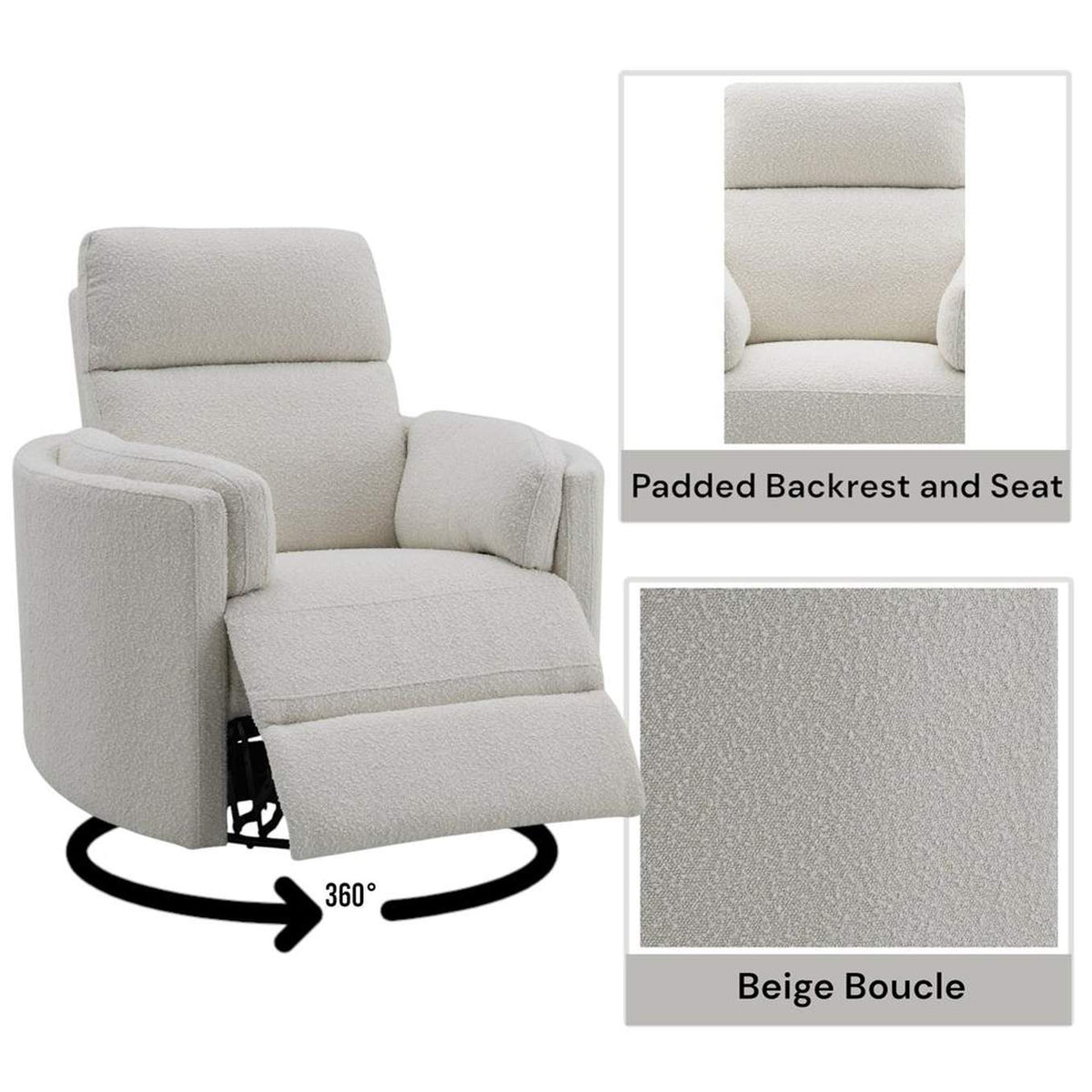 LV02733 Sagen Glider Recliner with Swivel