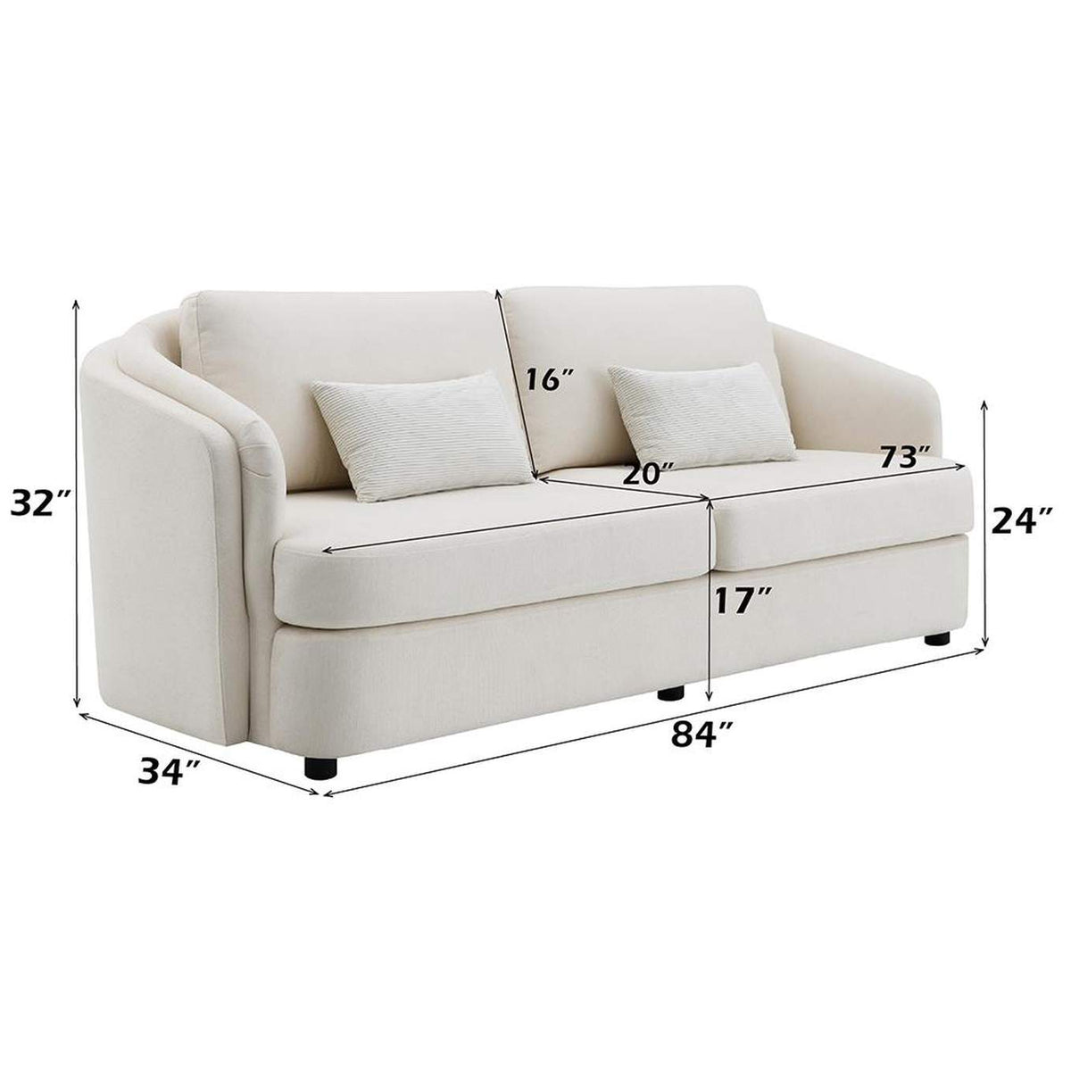 LV02770 Mariko Sofa with 2 Pillows