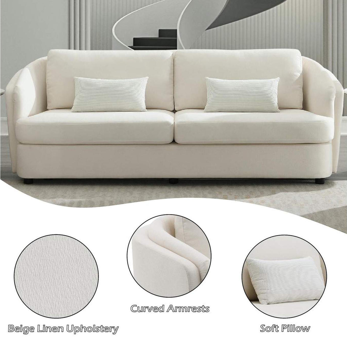 LV02770 Mariko Sofa with 2 Pillows