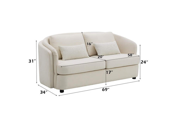 LV02771 Mariko Loveseat with 2 Pillows
