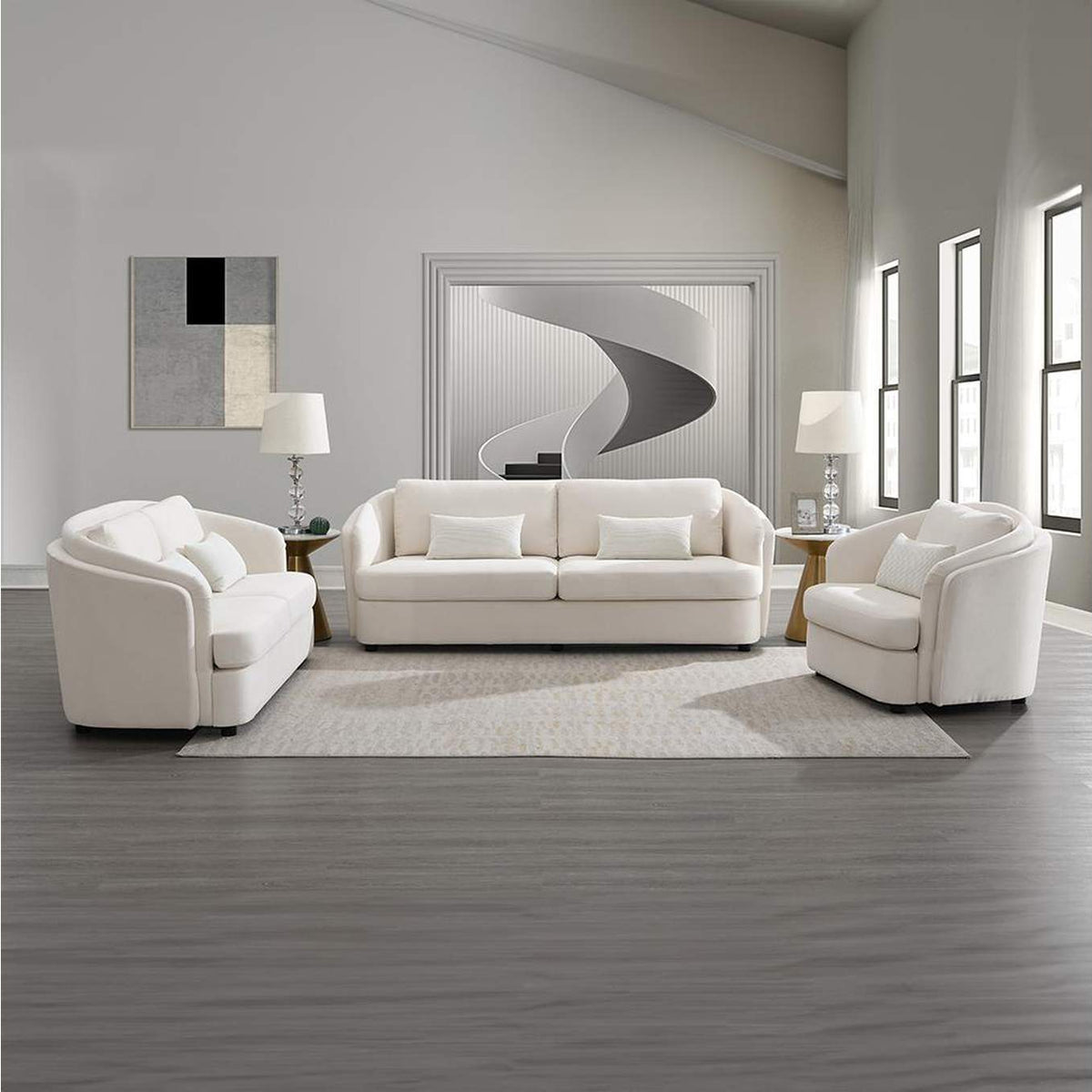 LV02771 Mariko Loveseat with 2 Pillows