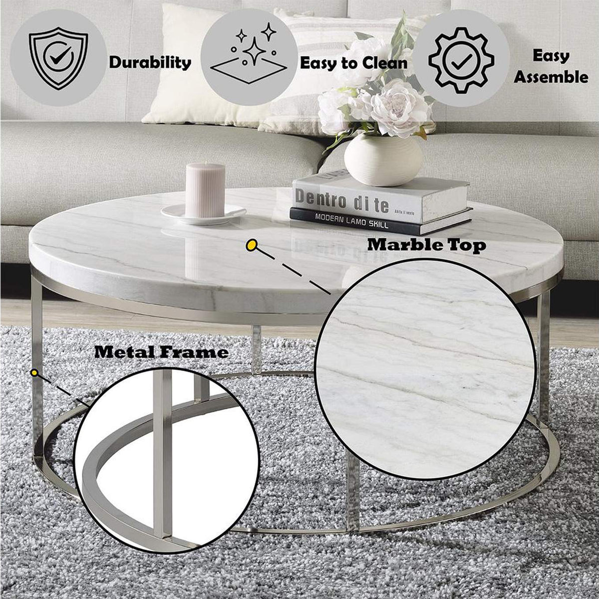 LV02795 Zaidee Coffee Table with Marble