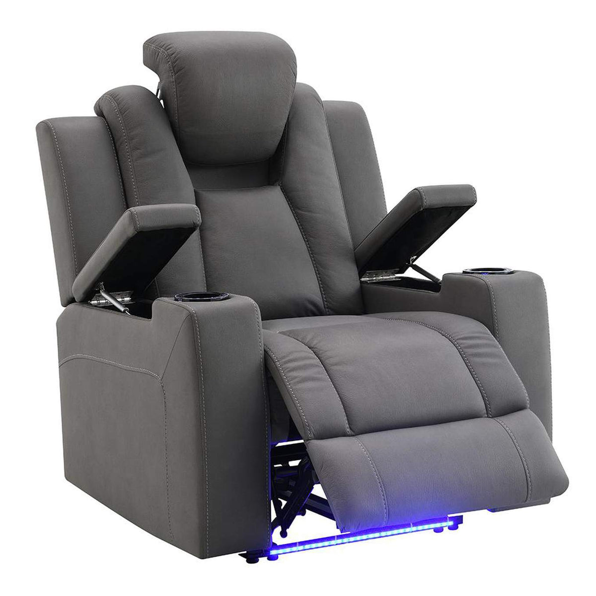 LV02834 Leuco Power Motion Recliner with Cup Holder, Control, Led and Power Headrest