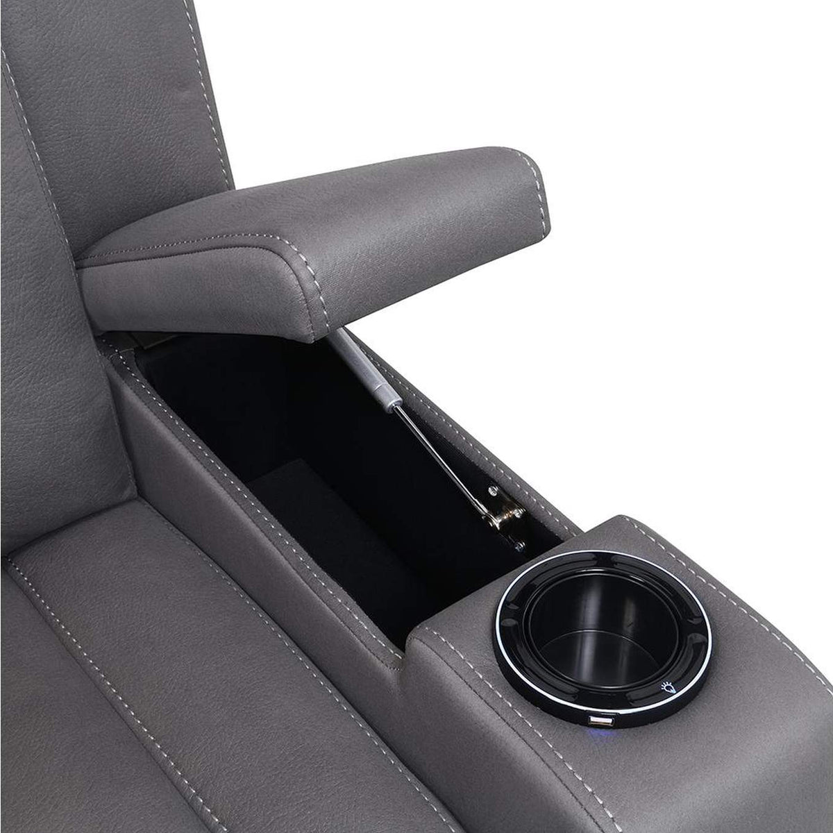 LV02834 Leuco Power Motion Recliner with Cup Holder, Control, Led and Power Headrest