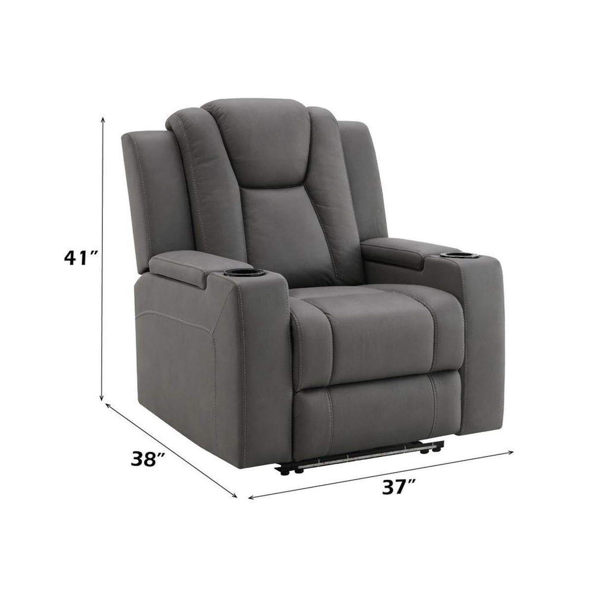 LV02834 Leuco Power Motion Recliner with Cup Holder, Control, Led and Power Headrest