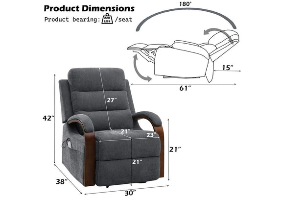 LV02872 Kayla Power Recliner with Lift and Heating and Massage