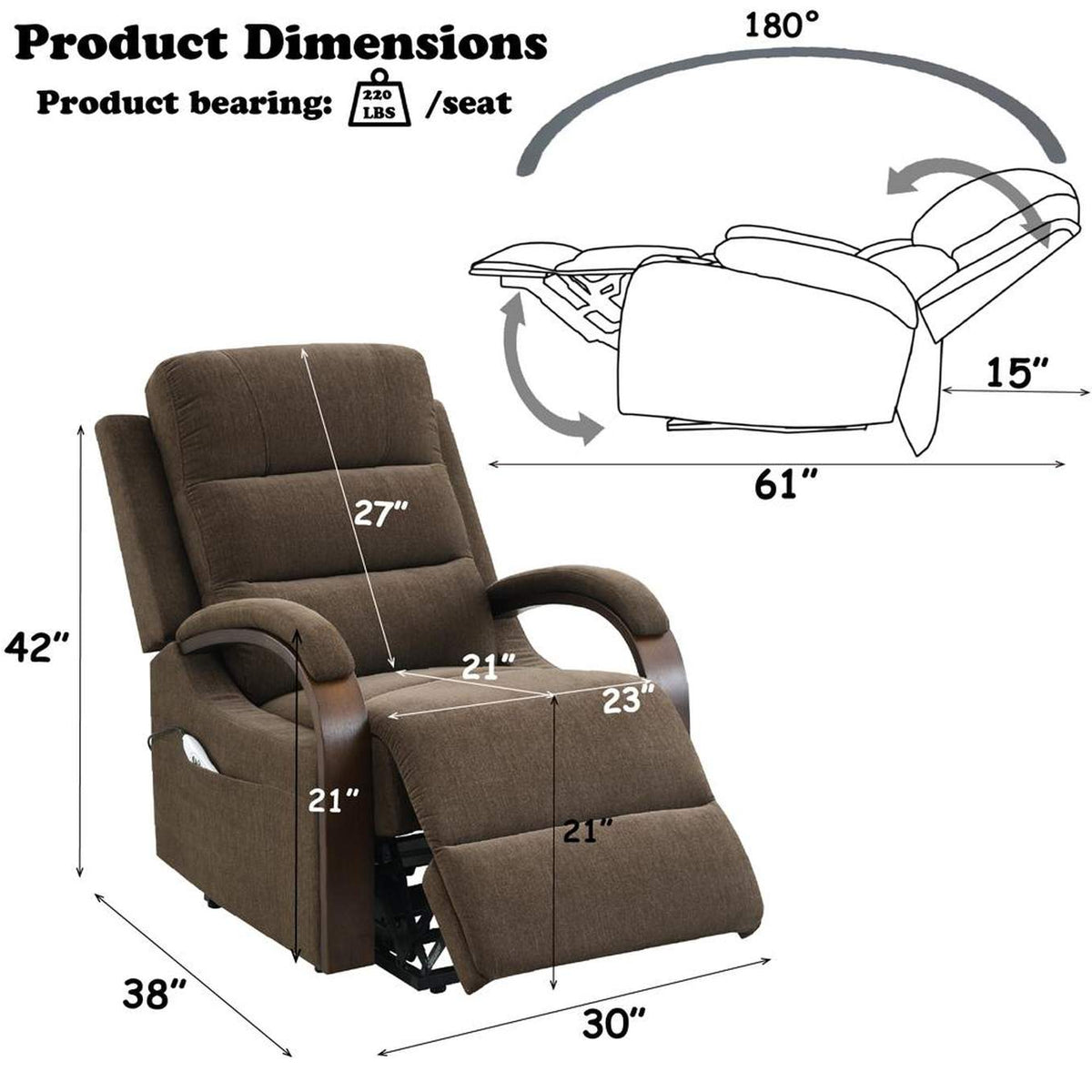 LV02879 Kayla Power Recliner with Lift and Heating and Massage