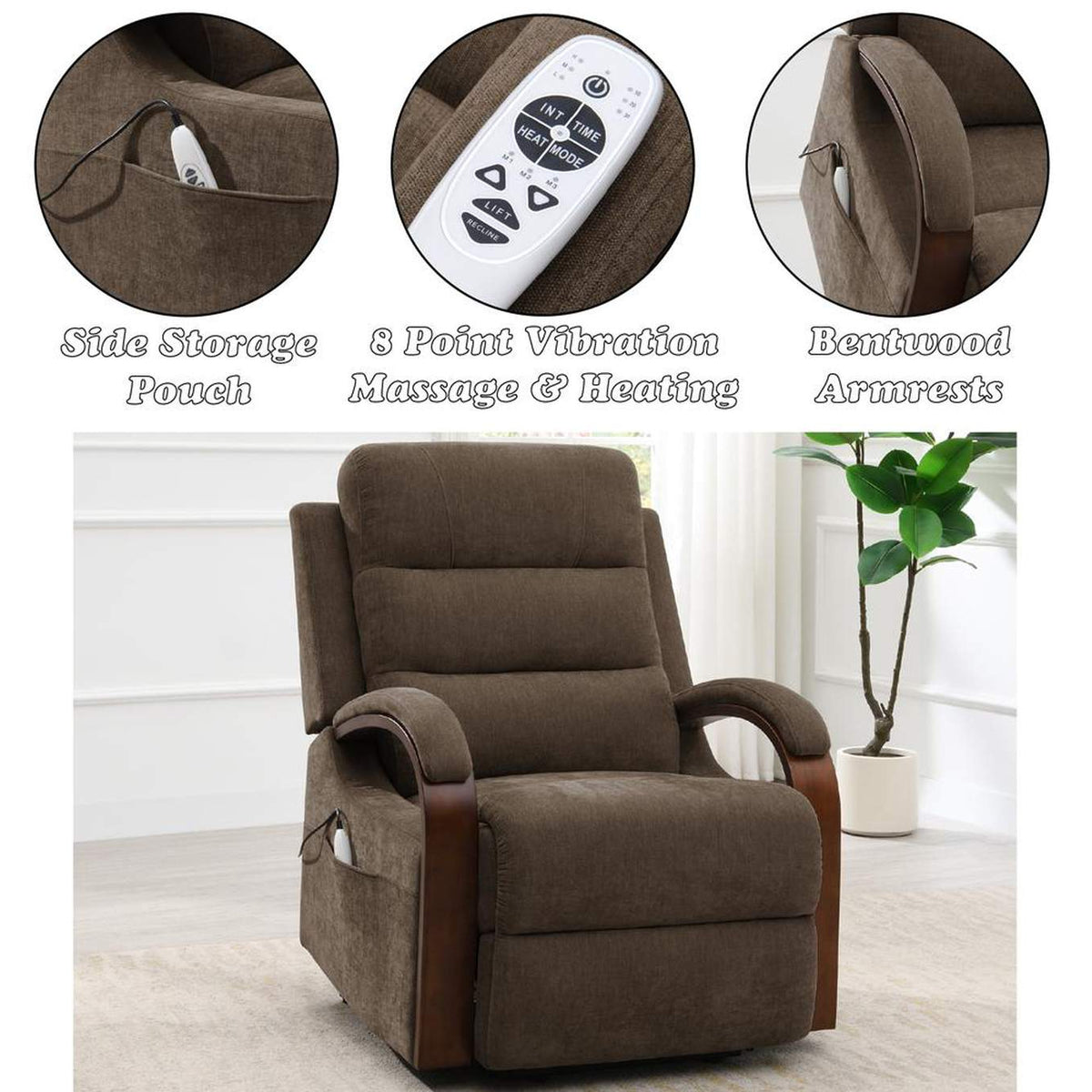 LV02879 Kayla Power Recliner with Lift and Heating and Massage