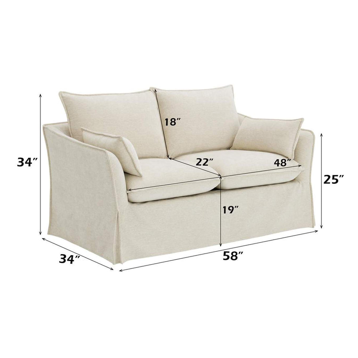 LV02911 Shane Loveseat with 2 Pillows