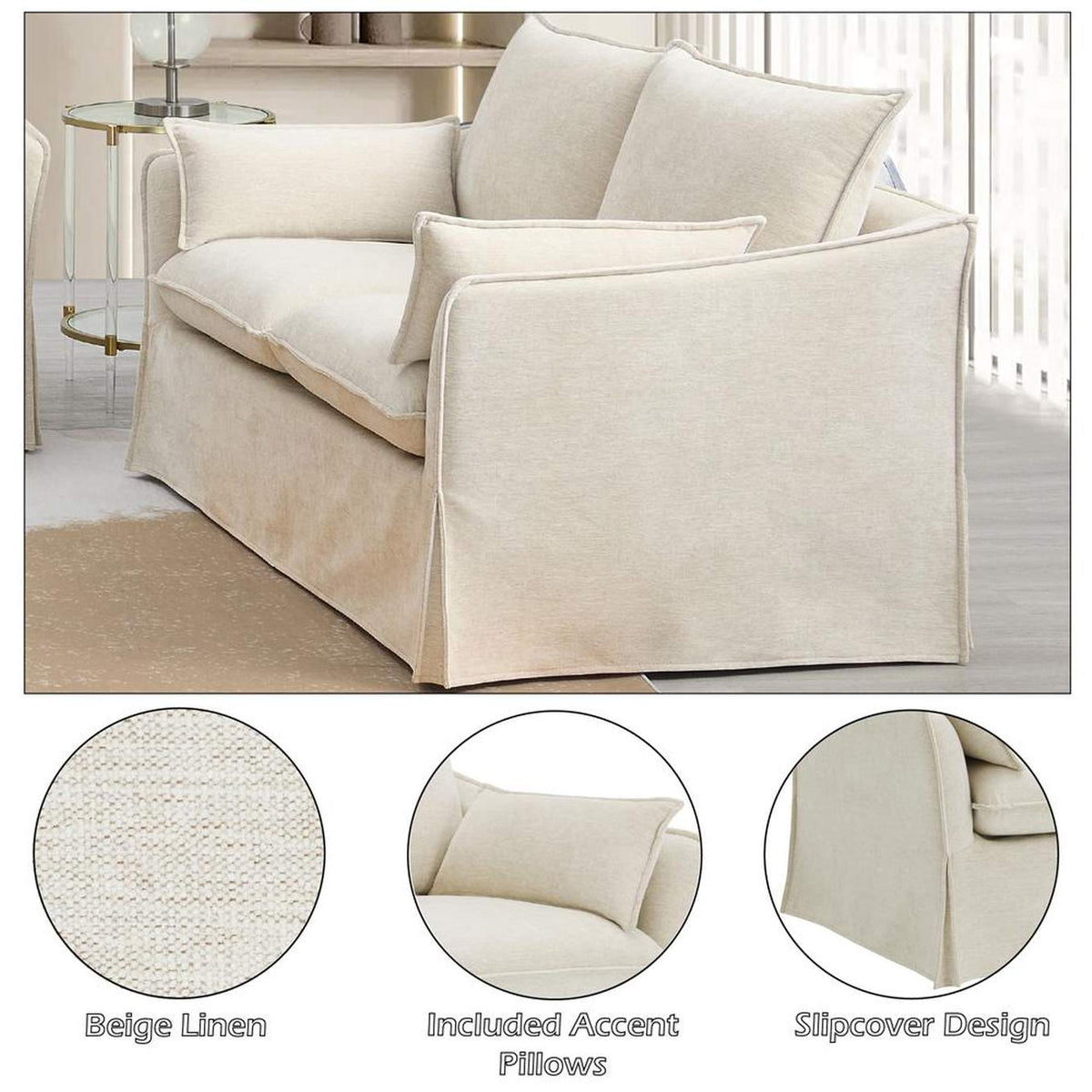 LV02911 Shane Loveseat with 2 Pillows