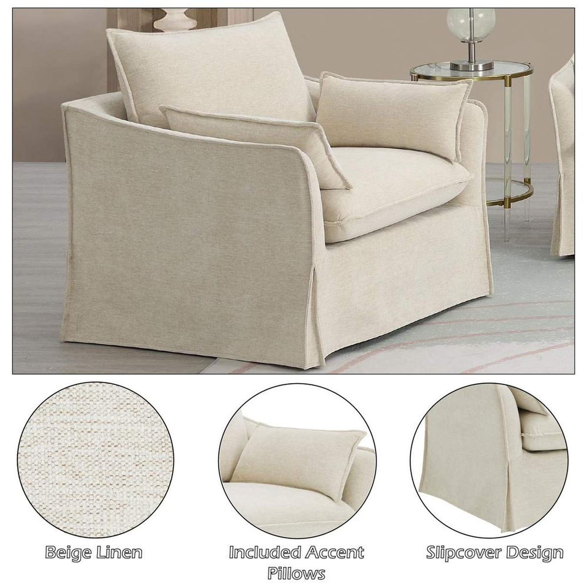 LV02912 Shane Chair with 2 Pillows