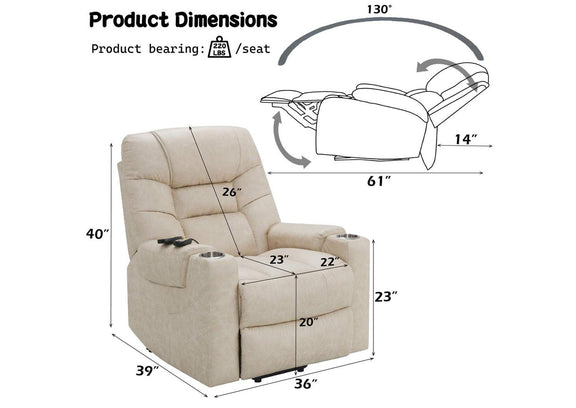 LV02995A Nairi Power Recliner with Lift, Heating and Massage