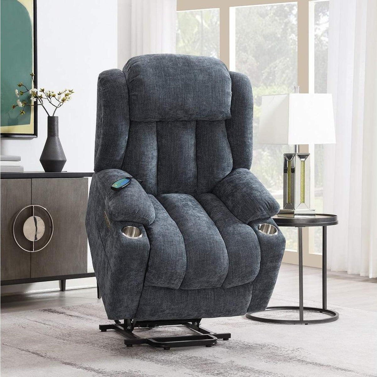 LV02996A Omarion Power Recliner with Lift, Heating and Massage