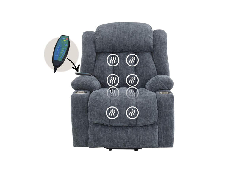 LV02996 Omarion Power Recliner with Lift, Heating and Massage