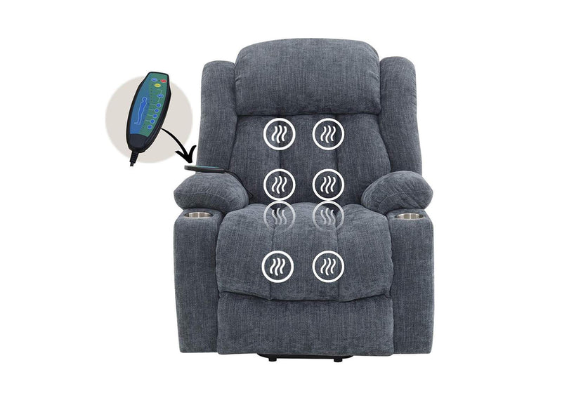 LV02996A Omarion Power Recliner with Lift, Heating and Massage