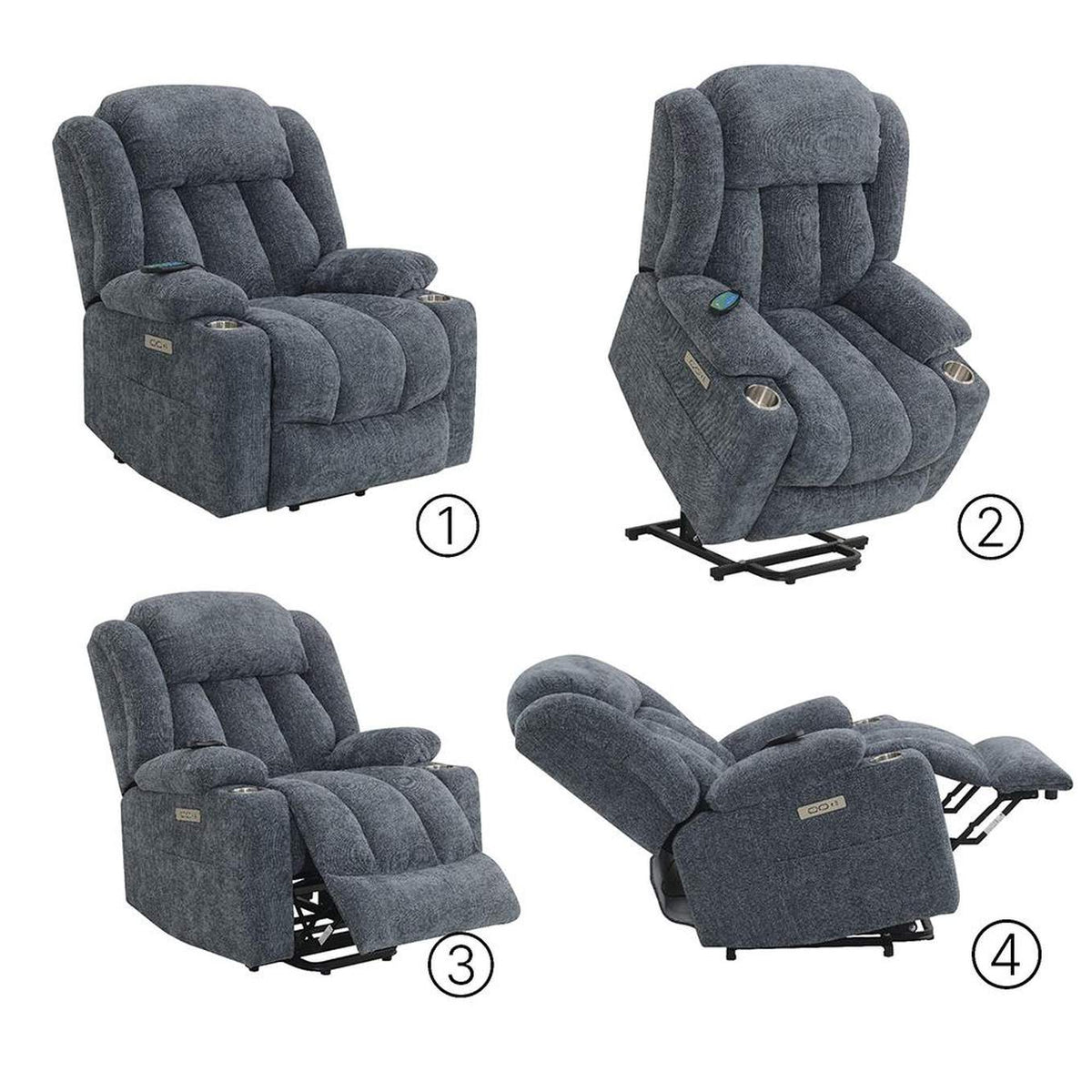LV02996A Omarion Power Recliner with Lift, Heating and Massage