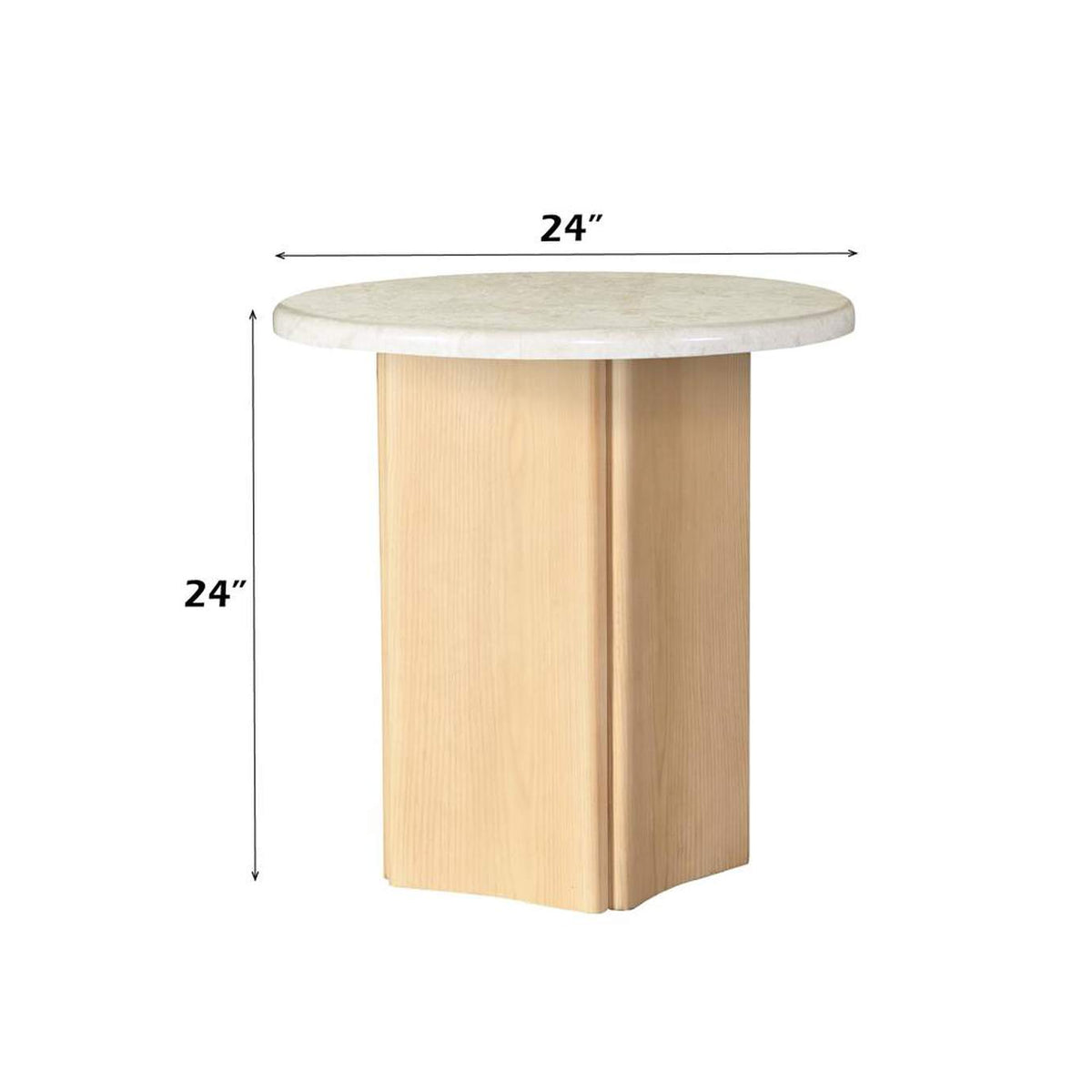 LV03006 Qwin End Table with Marble Top