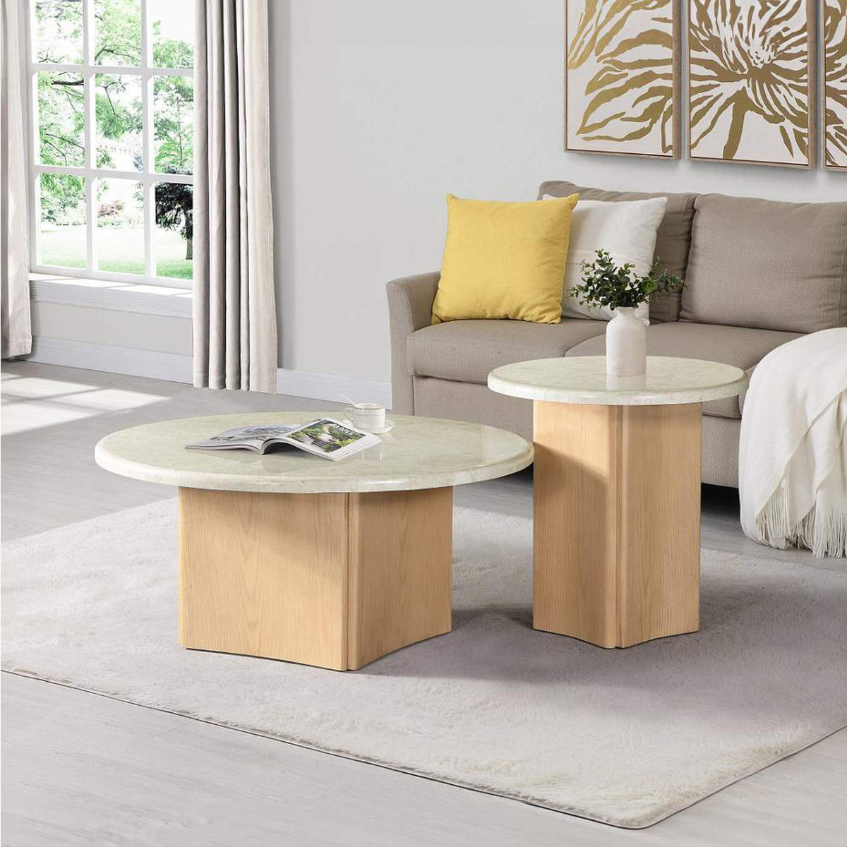 LV03006 Qwin End Table with Marble Top