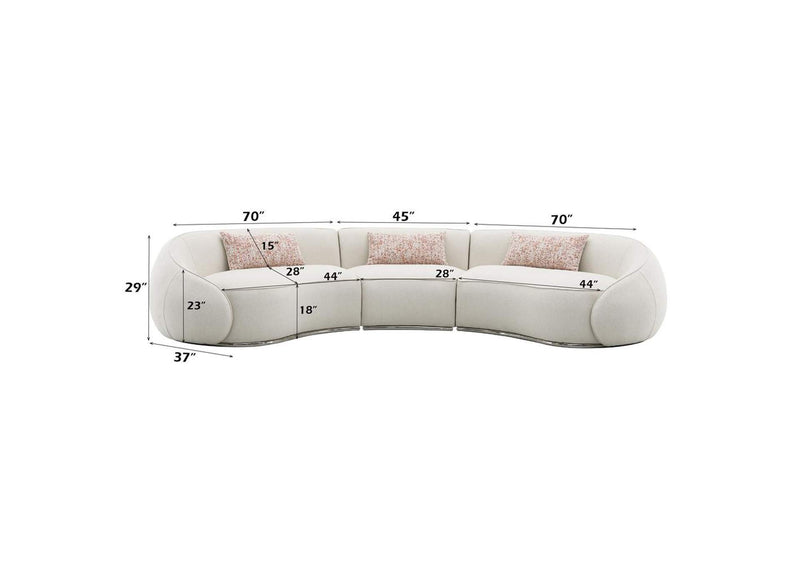 LV03010 Sahara Sectional Sofa with 3 Pillows