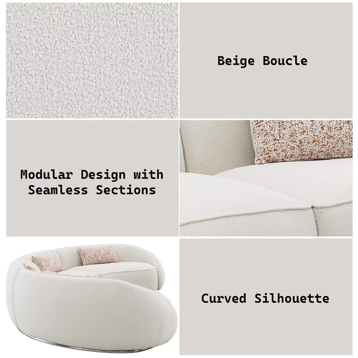 LV03010 Sahara Sectional Sofa with 3 Pillows
