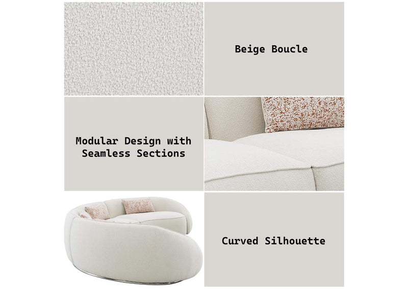 LV03010 Sahara Sectional Sofa with 3 Pillows