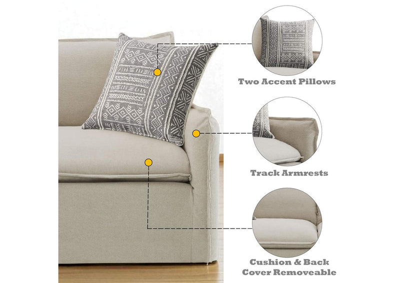 LV03080 Upendo Sofa with 2 Pillows