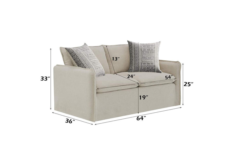 LV03081 Upendo Loveseat with 2 Pillows