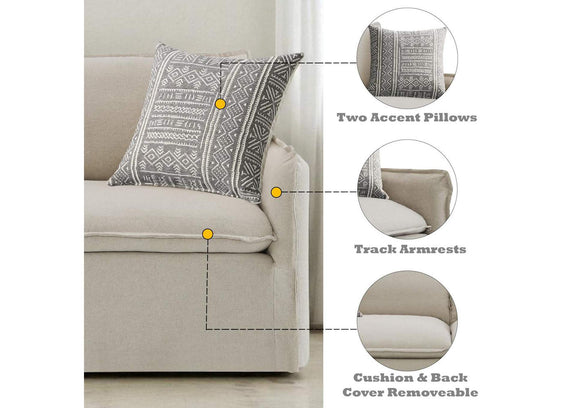 LV03081 Upendo Loveseat with 2 Pillows