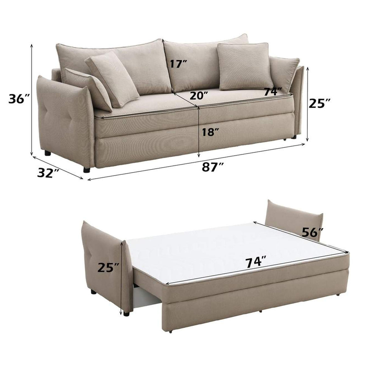 LV03110 Irina Sofa with Sleeper