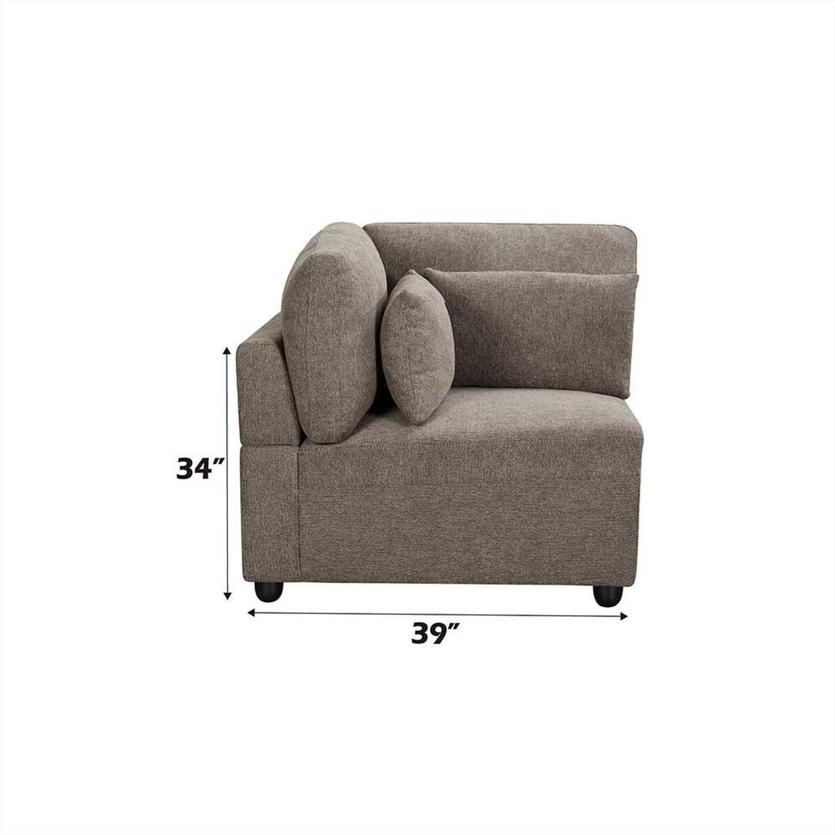 LV03150 Rylie Modular - Left Facing Chair with 3 Pillows