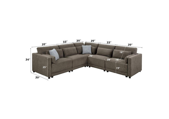 LV03151 Rylie Modular - Right Facing Chair with 2 Pillows