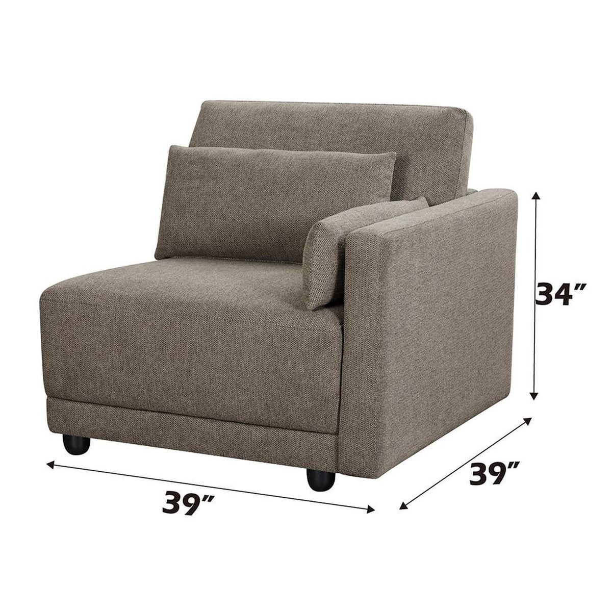 LV03151 Rylie Modular - Right Facing Chair with 2 Pillows