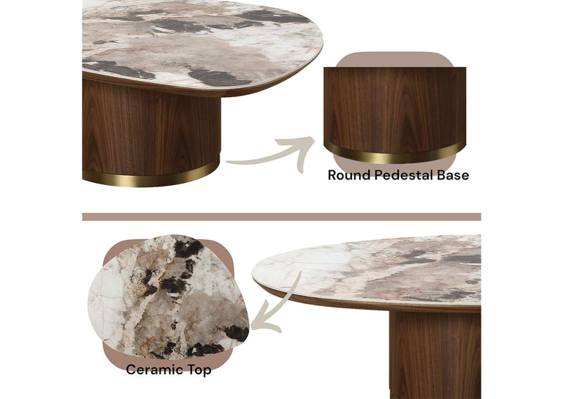 LV03155 Willene Coffee Table with Ceramic Top