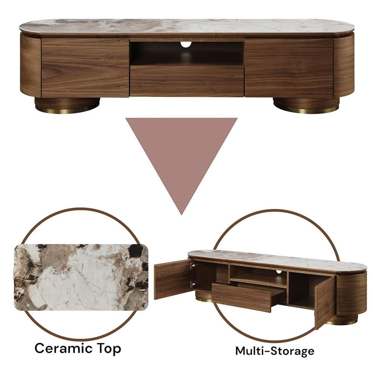 LV03158 Willene TV Stand with Ceramic Top