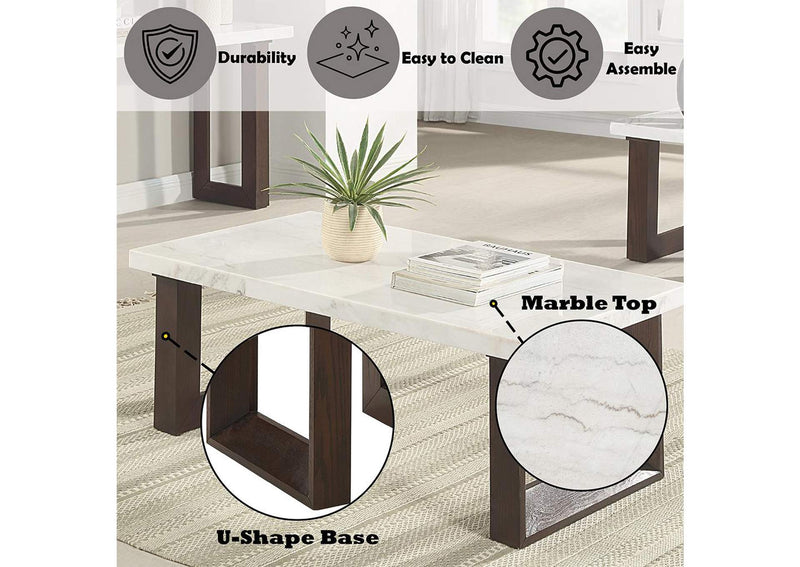 LV03205 Edwyn Coffee Table with Marble Top