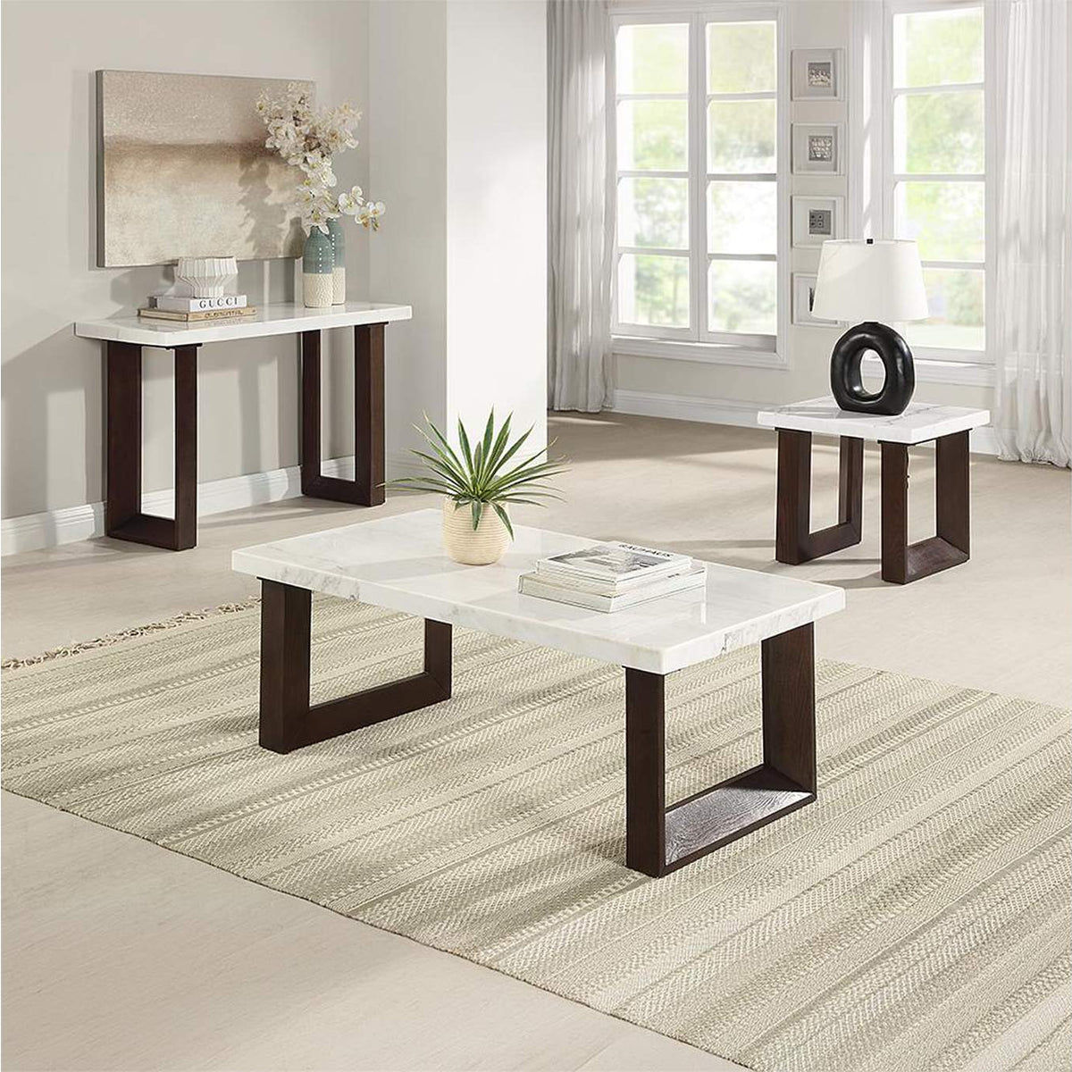 LV03205 Edwyn Coffee Table with Marble Top