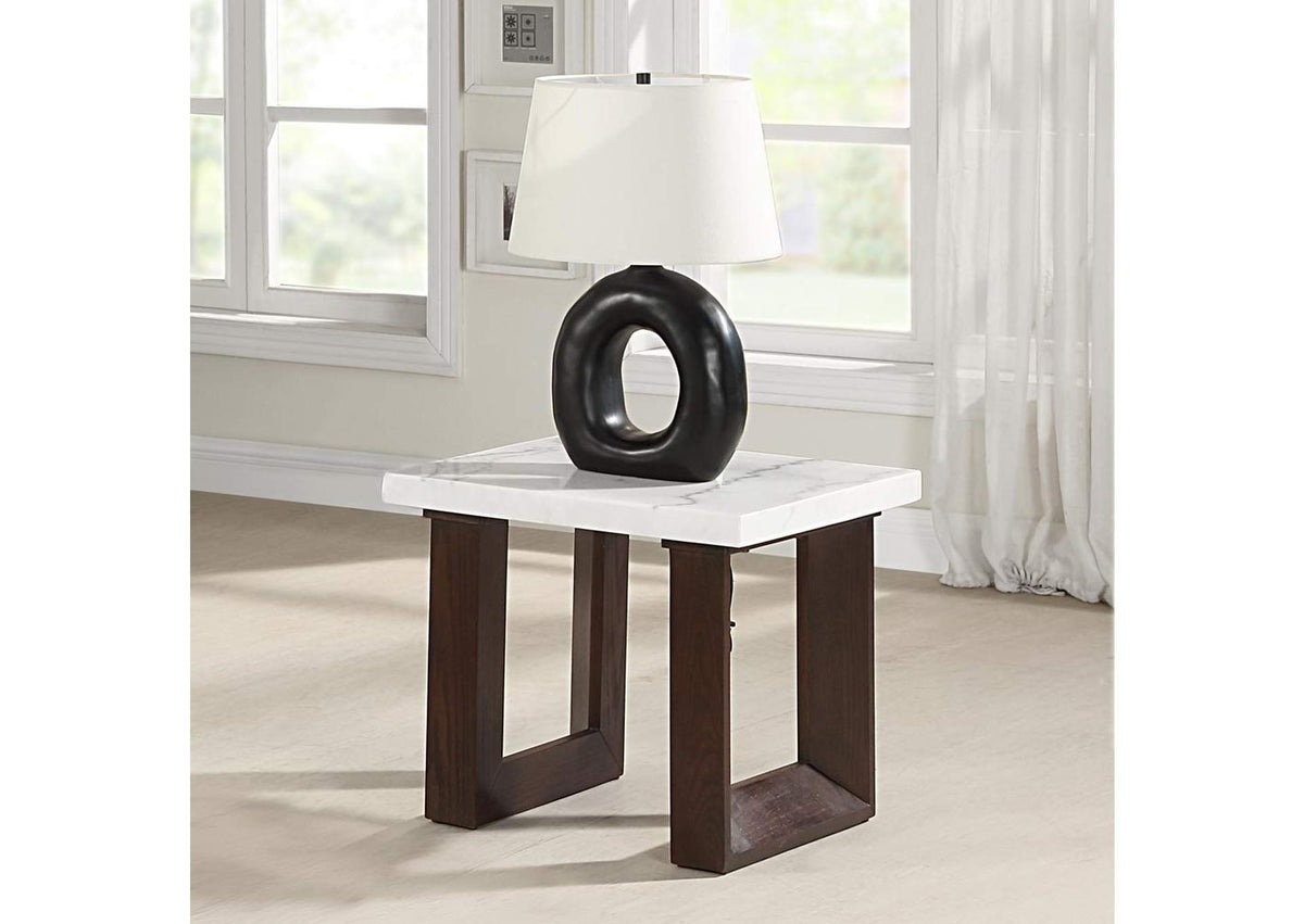 LV03206 Edwyn End Table with Marble Top