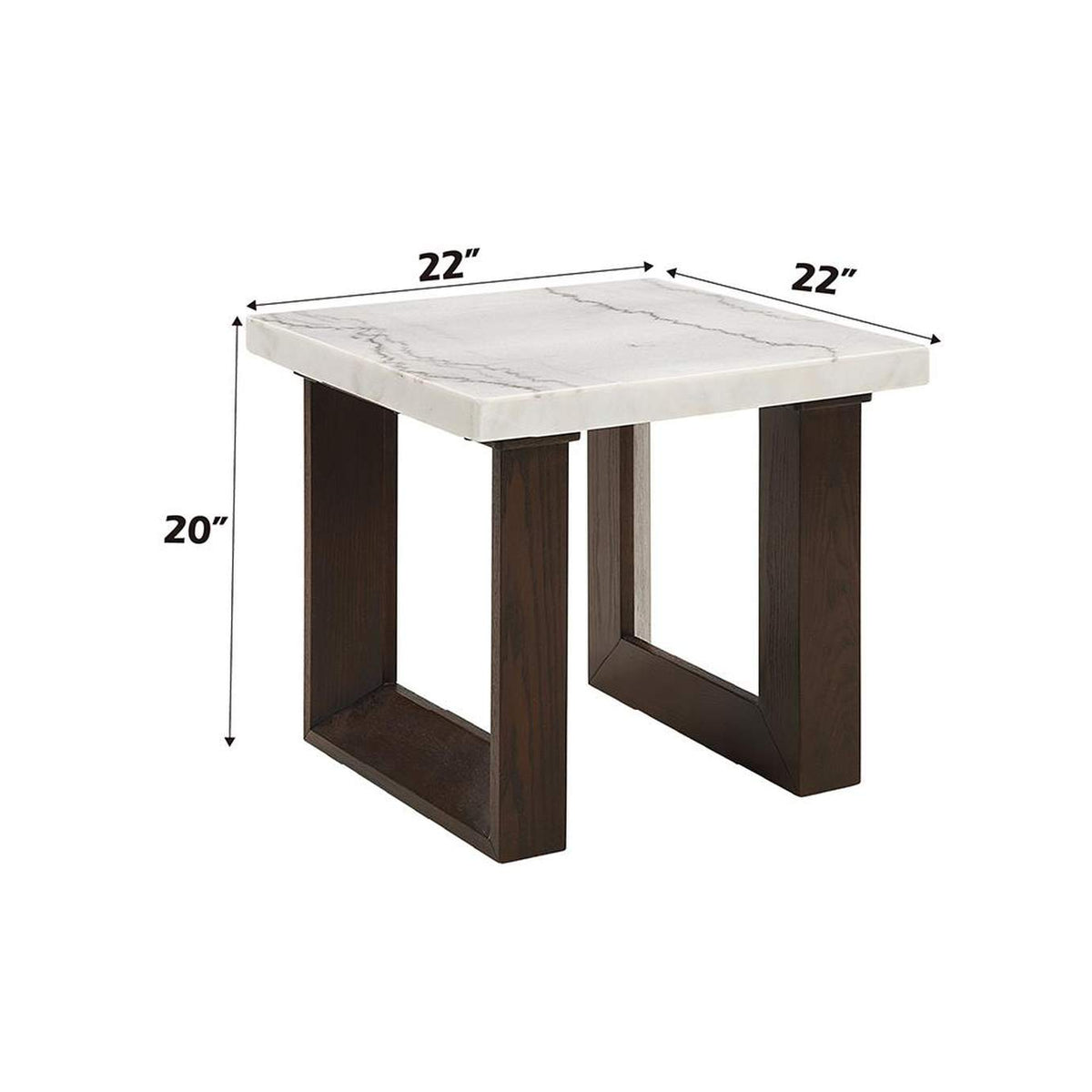 LV03206 Edwyn End Table with Marble Top