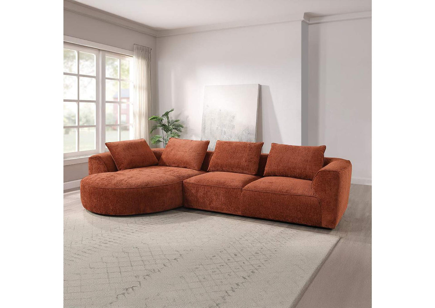 LV03240 Aceso Sectional Sofa with 4 Pillows